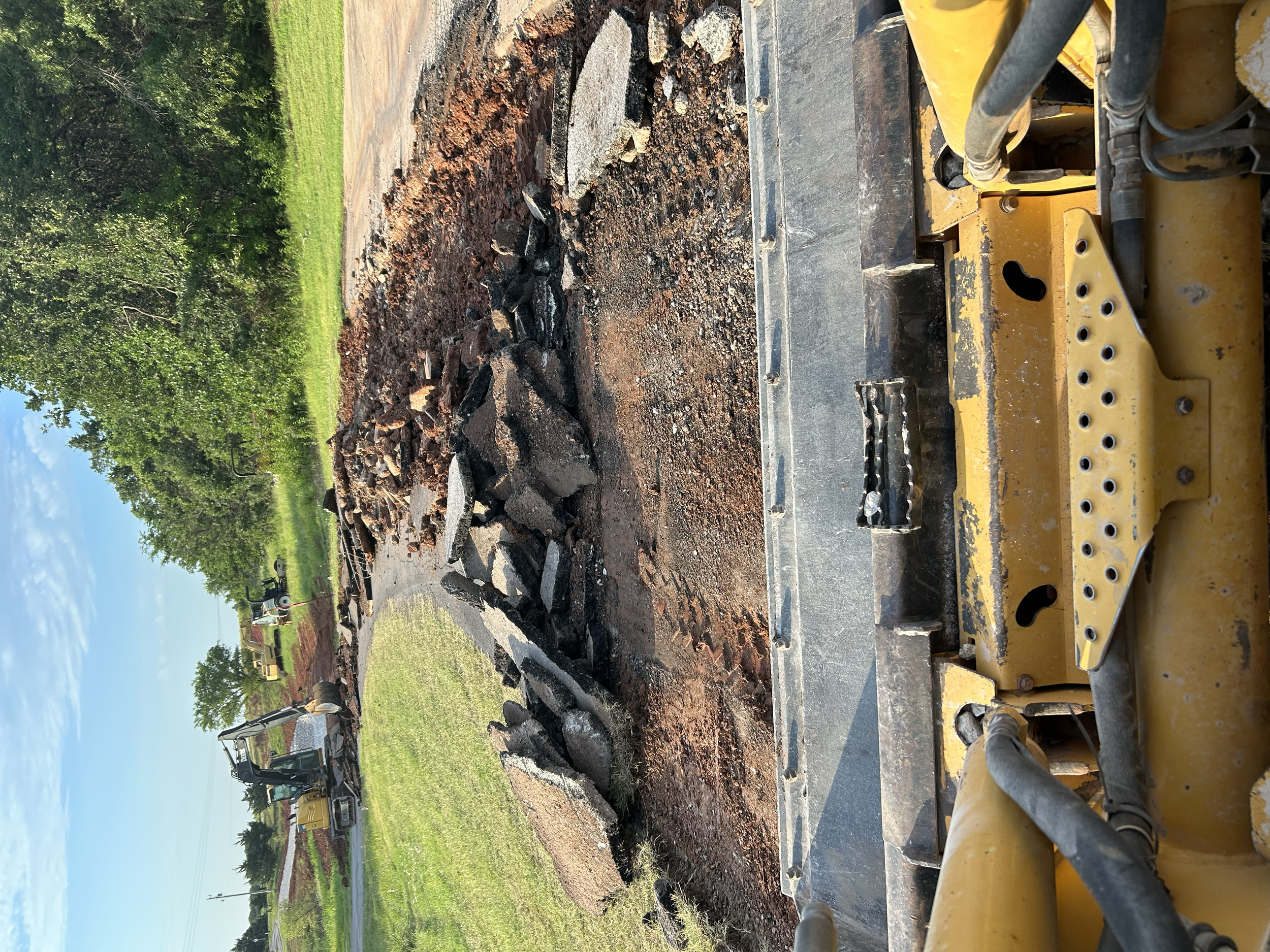 Asphalt Road tear out project in Luther, Oklahoma