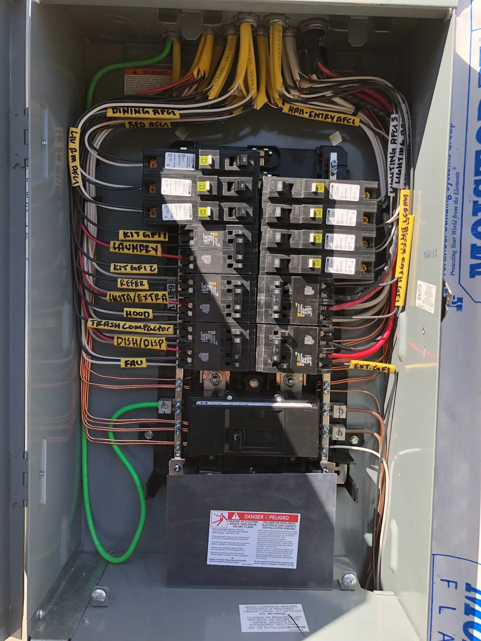Panel upgraded to a new 200 amp service