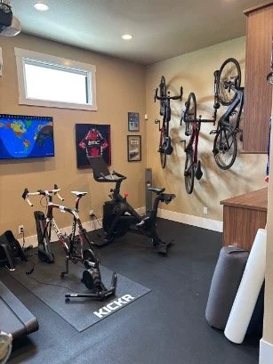 Single car garage converted into a home gym