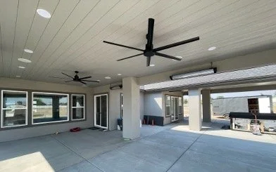 20 foot patio expansion with ceiling fans, speakers and recessed the lighting