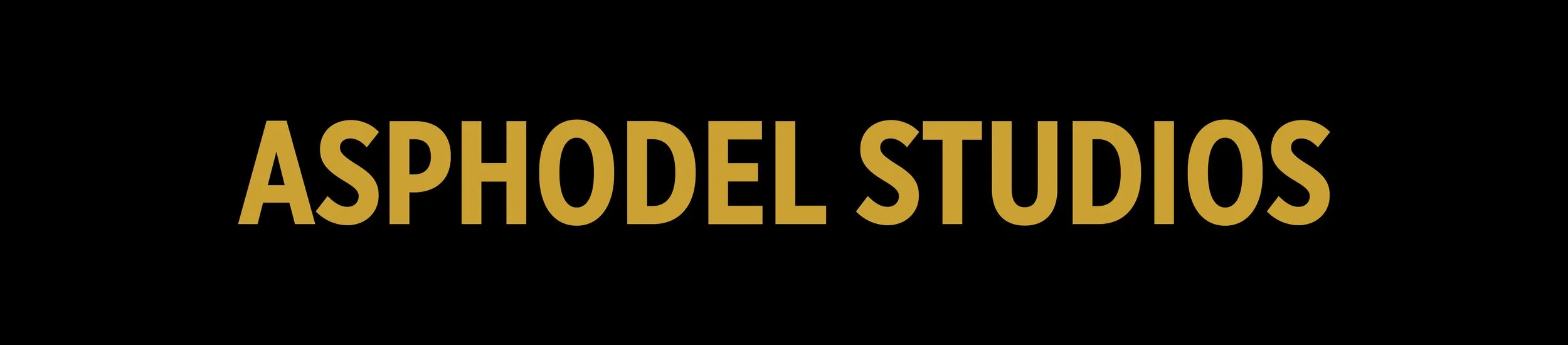 Gold text on black background with the words 'ASPHODEL STUDIOS'