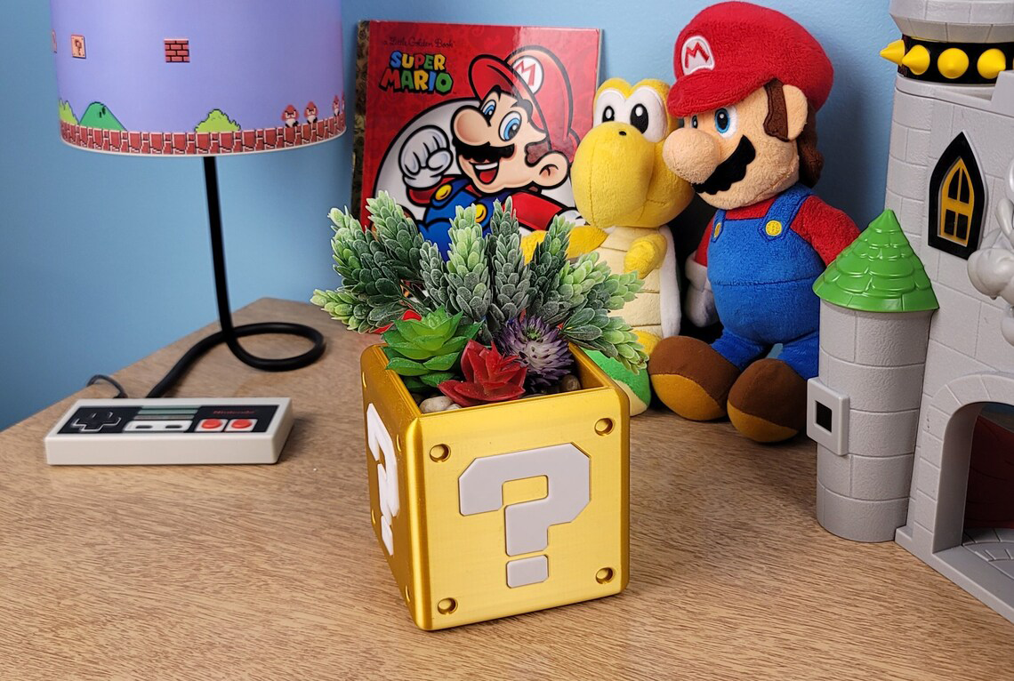 Super Mario Question Block Planter