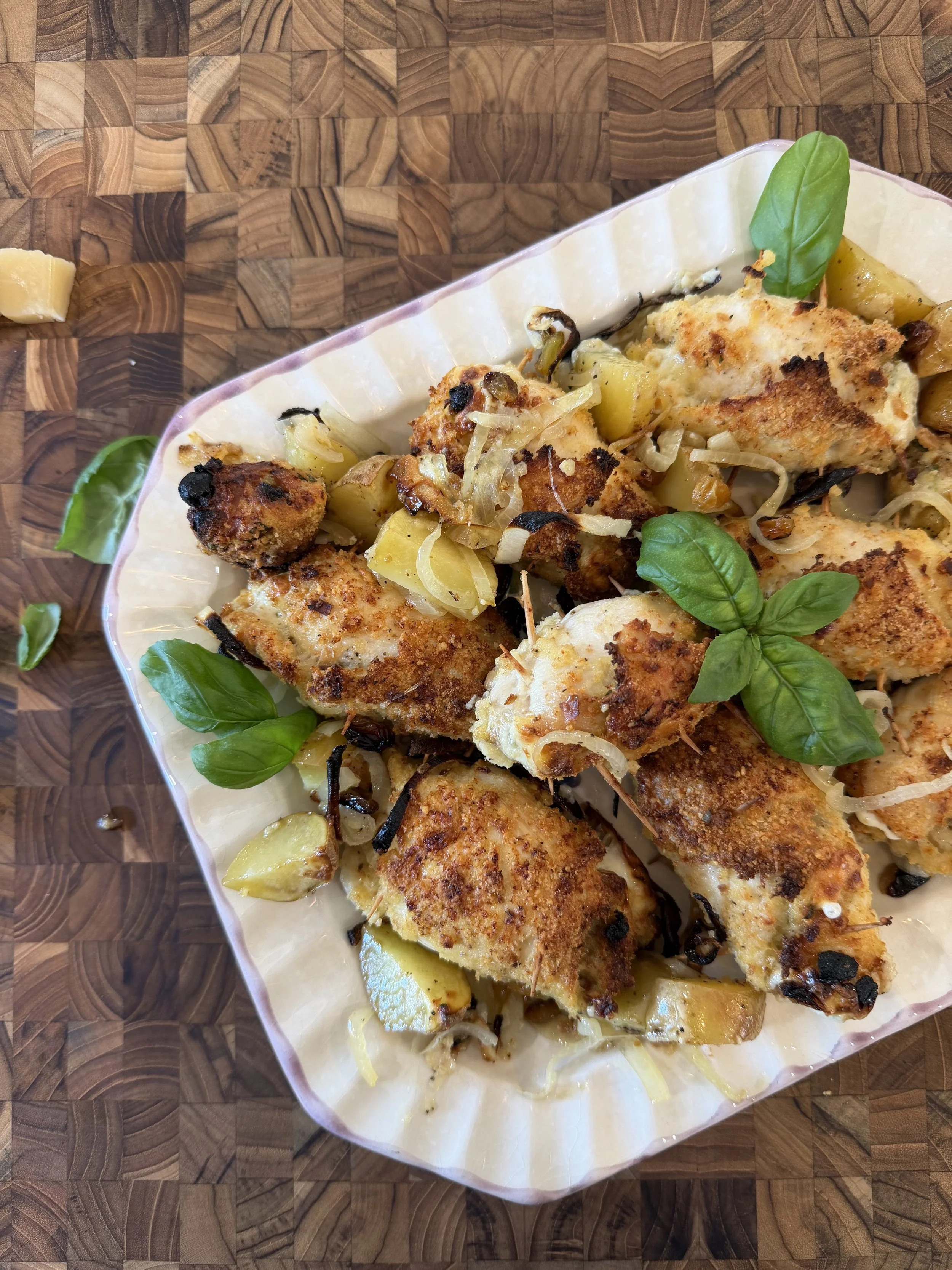 Chicken Rollatini with Potatoes &amp; Onions
