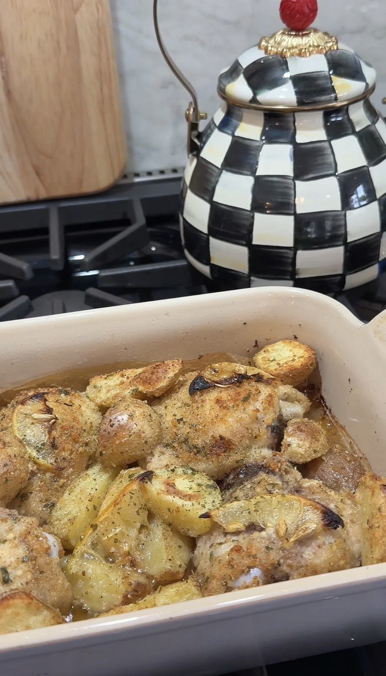 Crispy Lemon Pecorino Chicken &amp; Potatoes