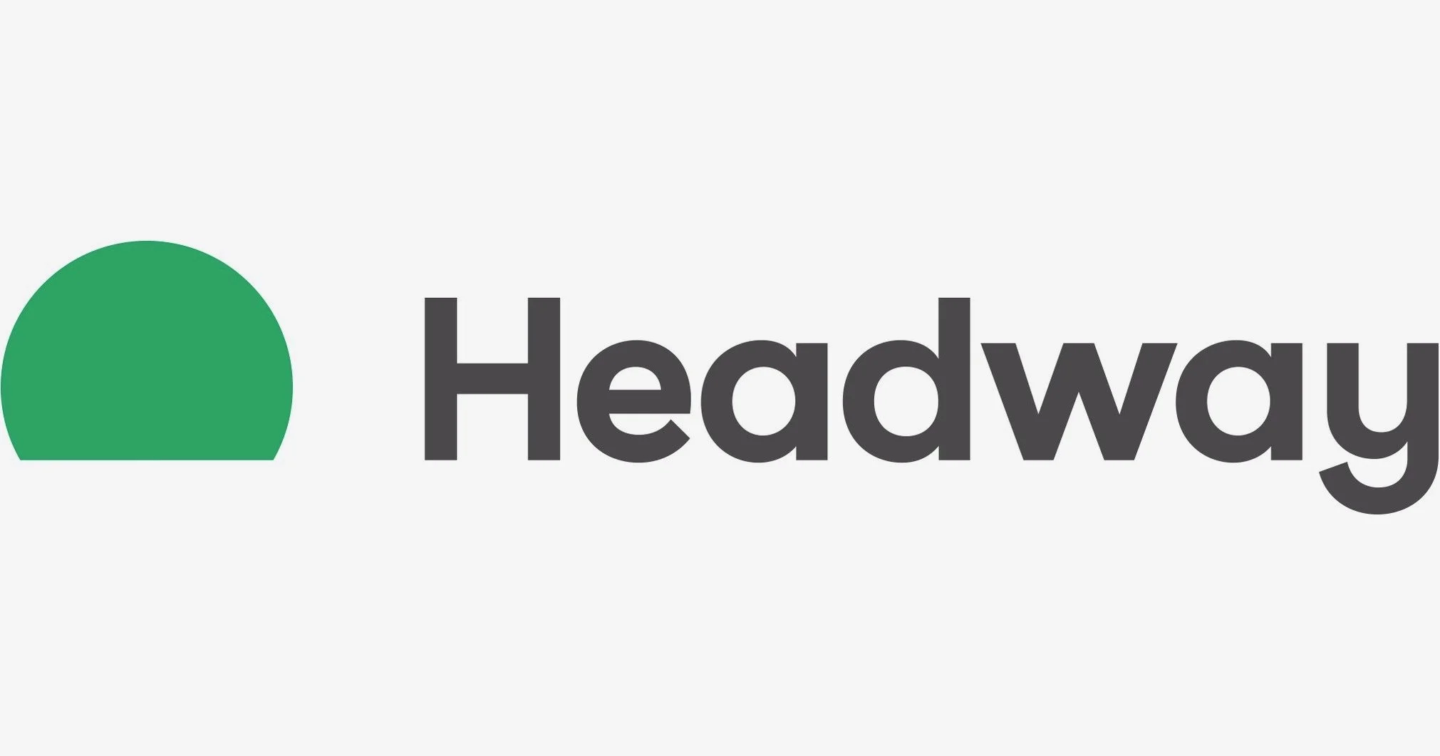 Logo with a green semi-circle and the word 'Headway' in gray text.