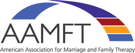 Logo of the American Association for Marriage and Family Therapy with the acronym AAMFT and a stylized rainbow-colored arc.
