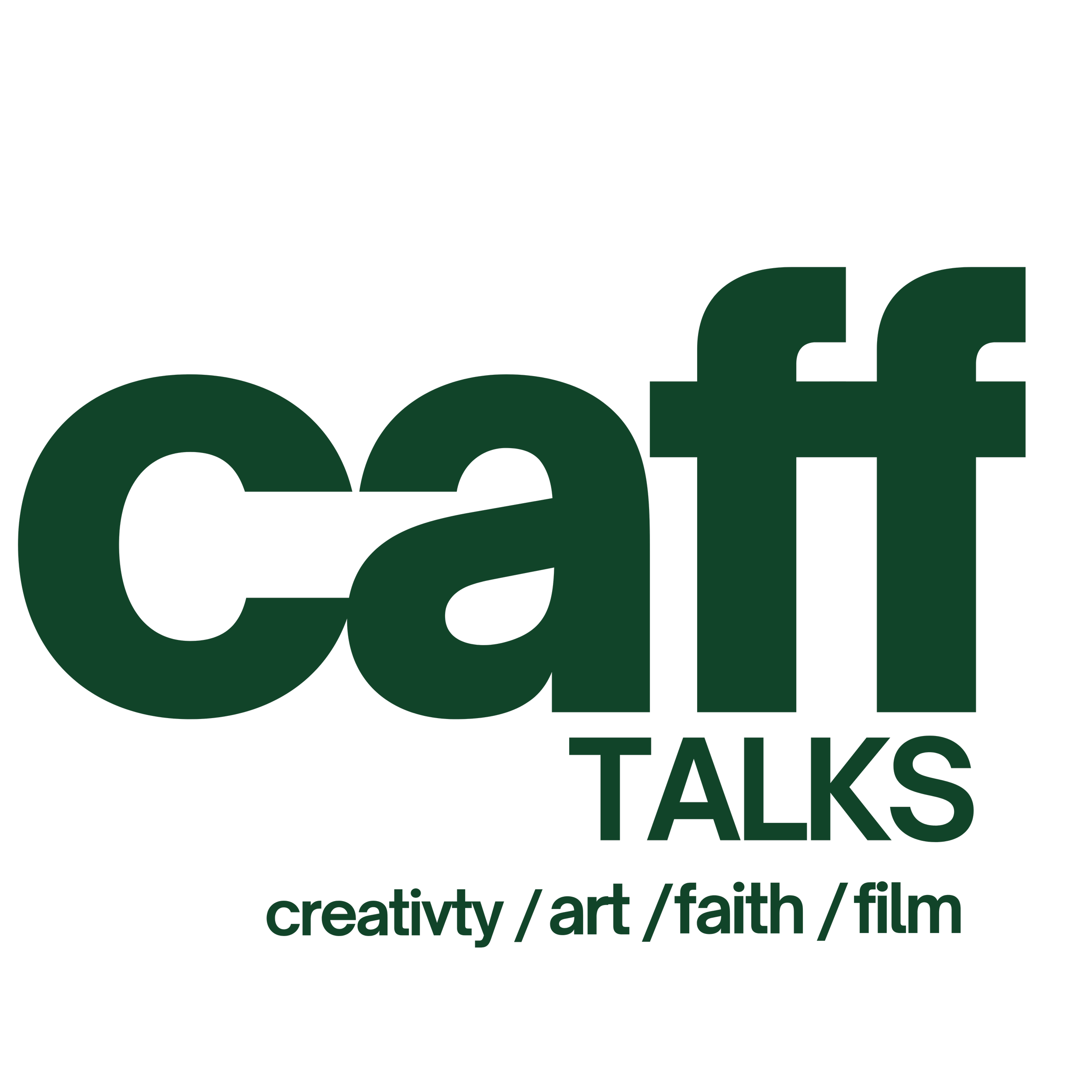 A logo for a creative arts platform featuring the word 'art' in large green letters, with phrases 'creativity,' 'art,' 'faith,' and 'film' underneath, and a list of keywords including 'story,' 'test,' 'exith,' and 'film' at the bottom.