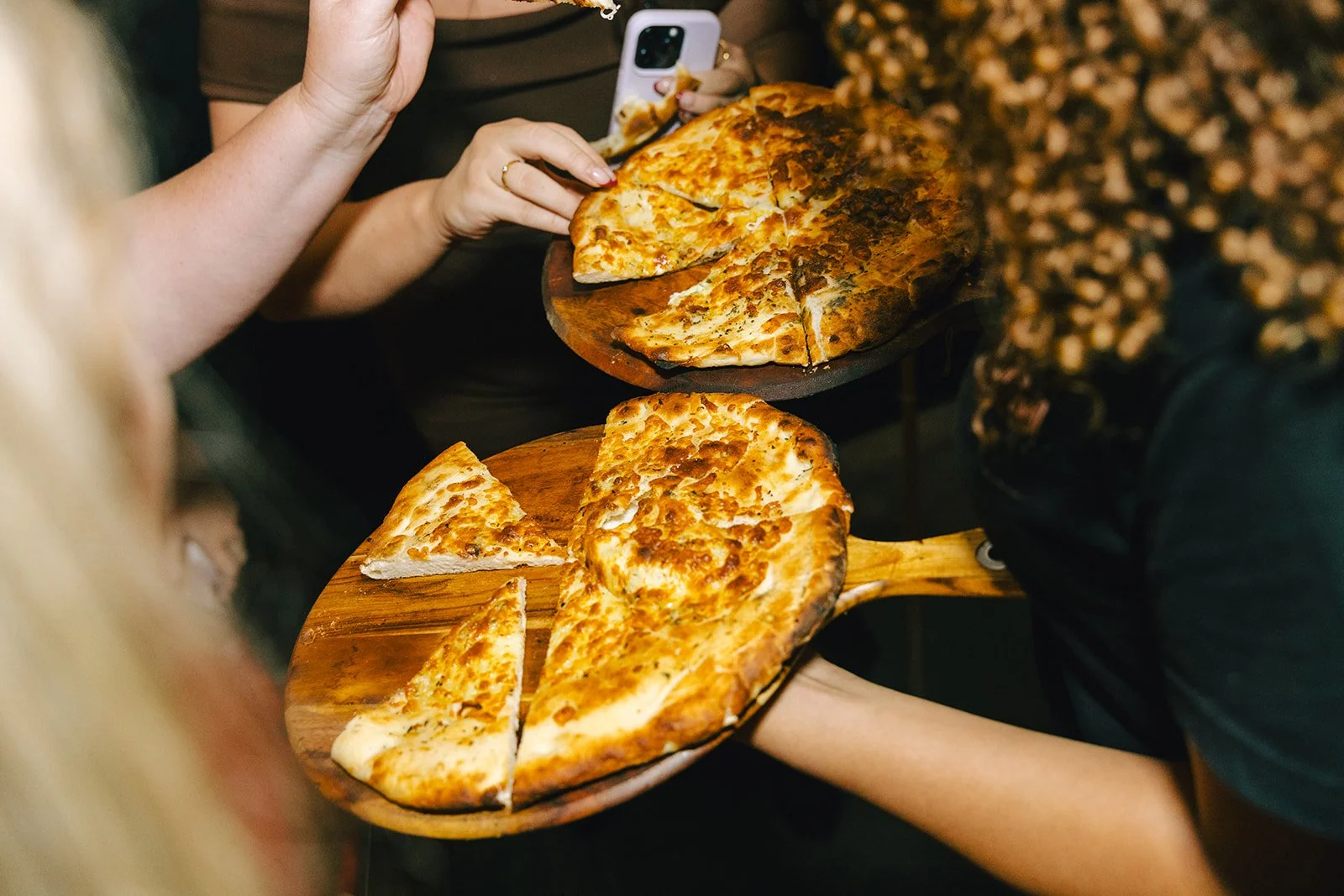 Pizza boards served to guests at Warehouse 16