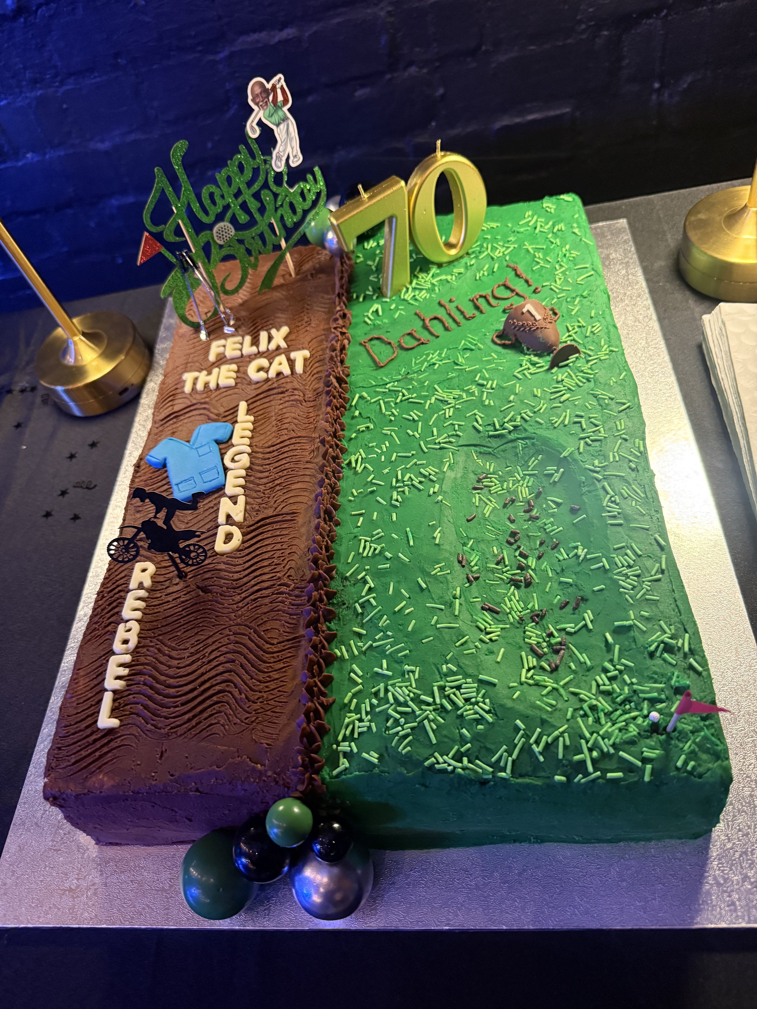 Custom birthday cake at a party at Warehouse 16