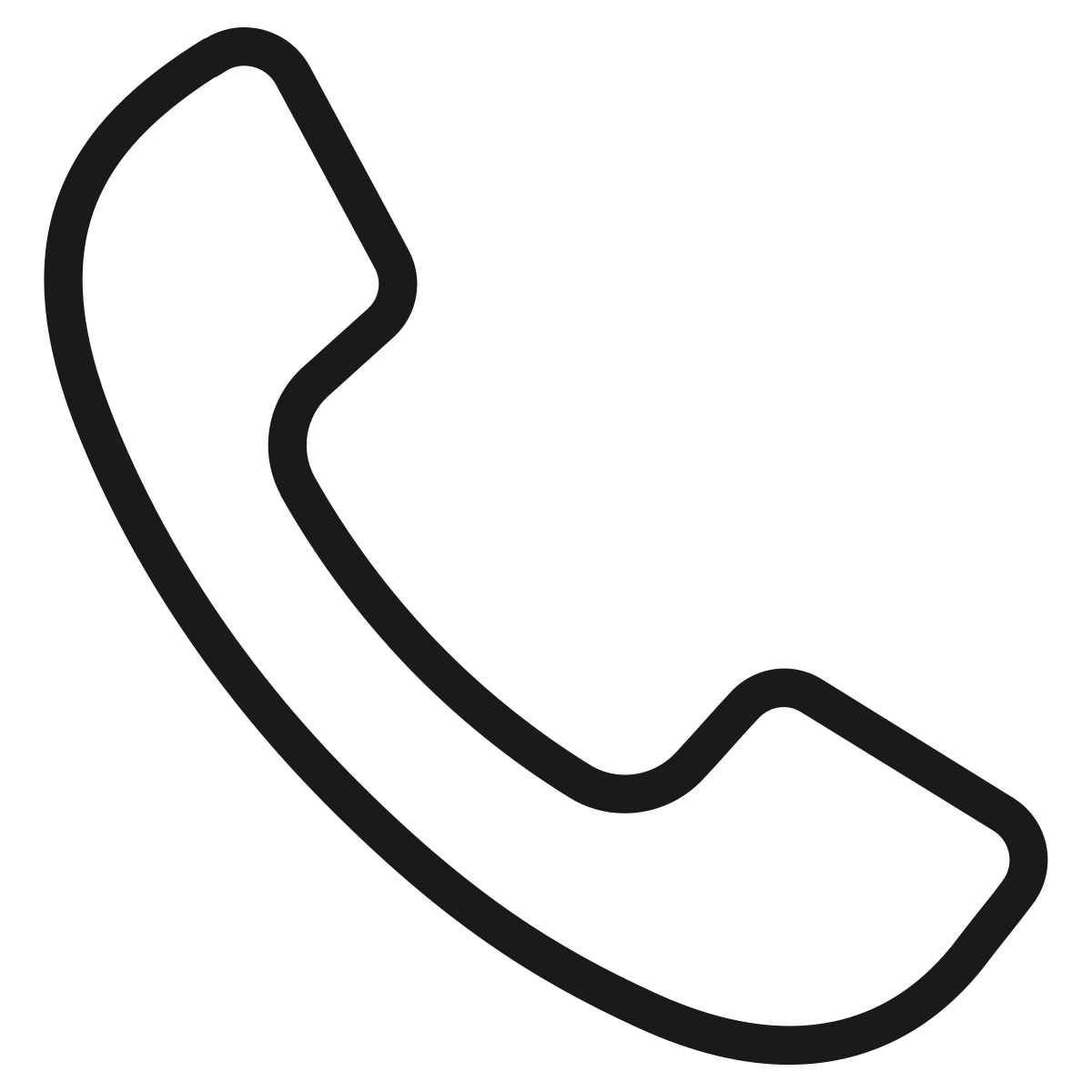 Outline icon of an old-fashioned telephone handset.
