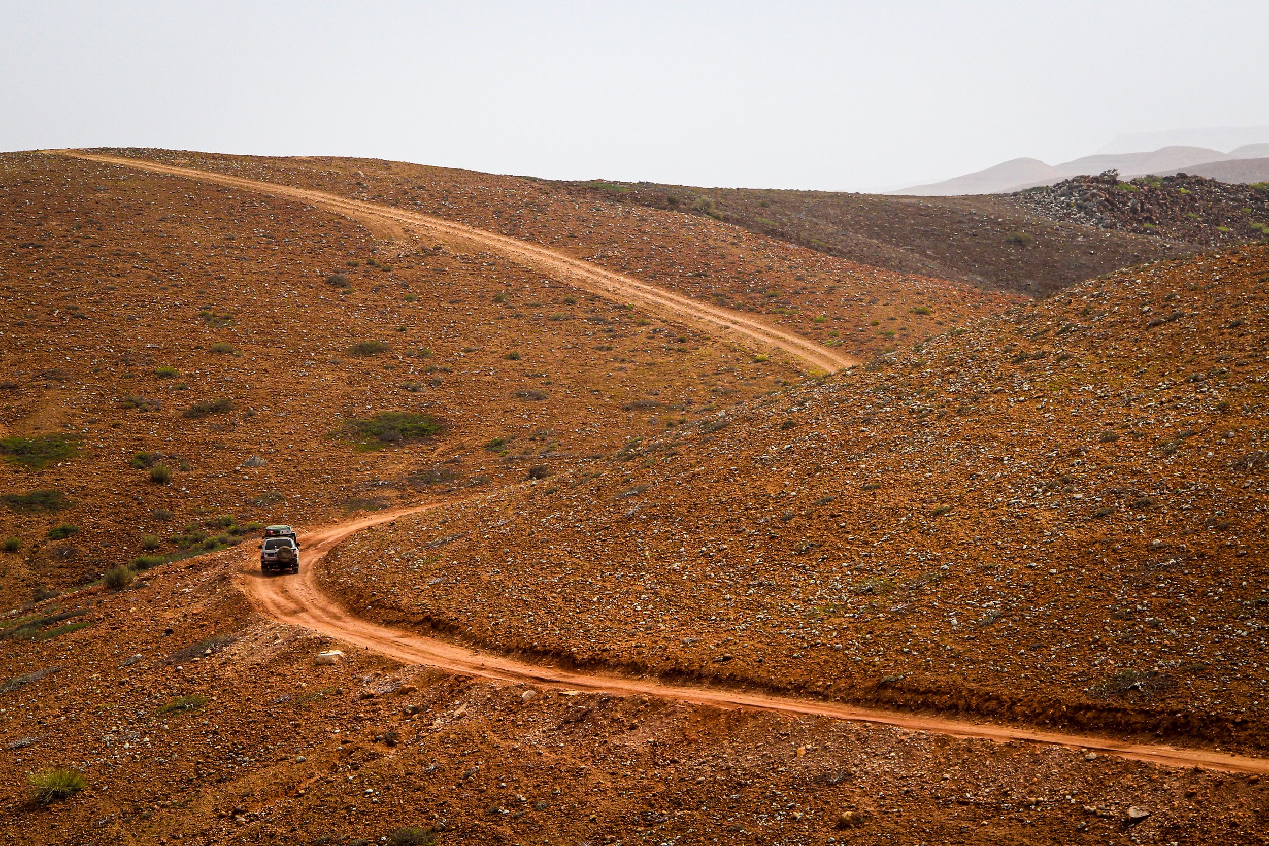 Driving in the Namibe Desert, Angola