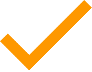 Orange check mark on a black background.
