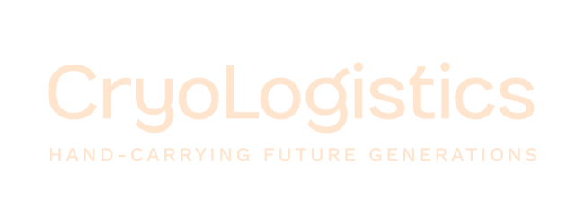 CryoLogistics logo with slogan 'Hand-carrying future generations'