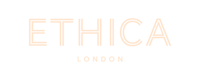 Ethica London logo with the word 'ETHICA' in large capital letters and 'London' underneath.