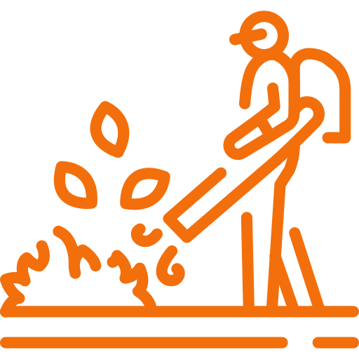 Outline of a person gardening, planting seeds in soil with a trowel