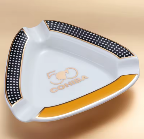 Cigar Ashtray Ceramic Large Diameter 3-Pack Cigar Slot European Style