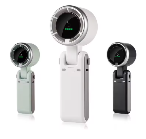 High-Speed Mini USB Charging Fan Handheld Digital Display Easy-to-Carry Folding Design Table