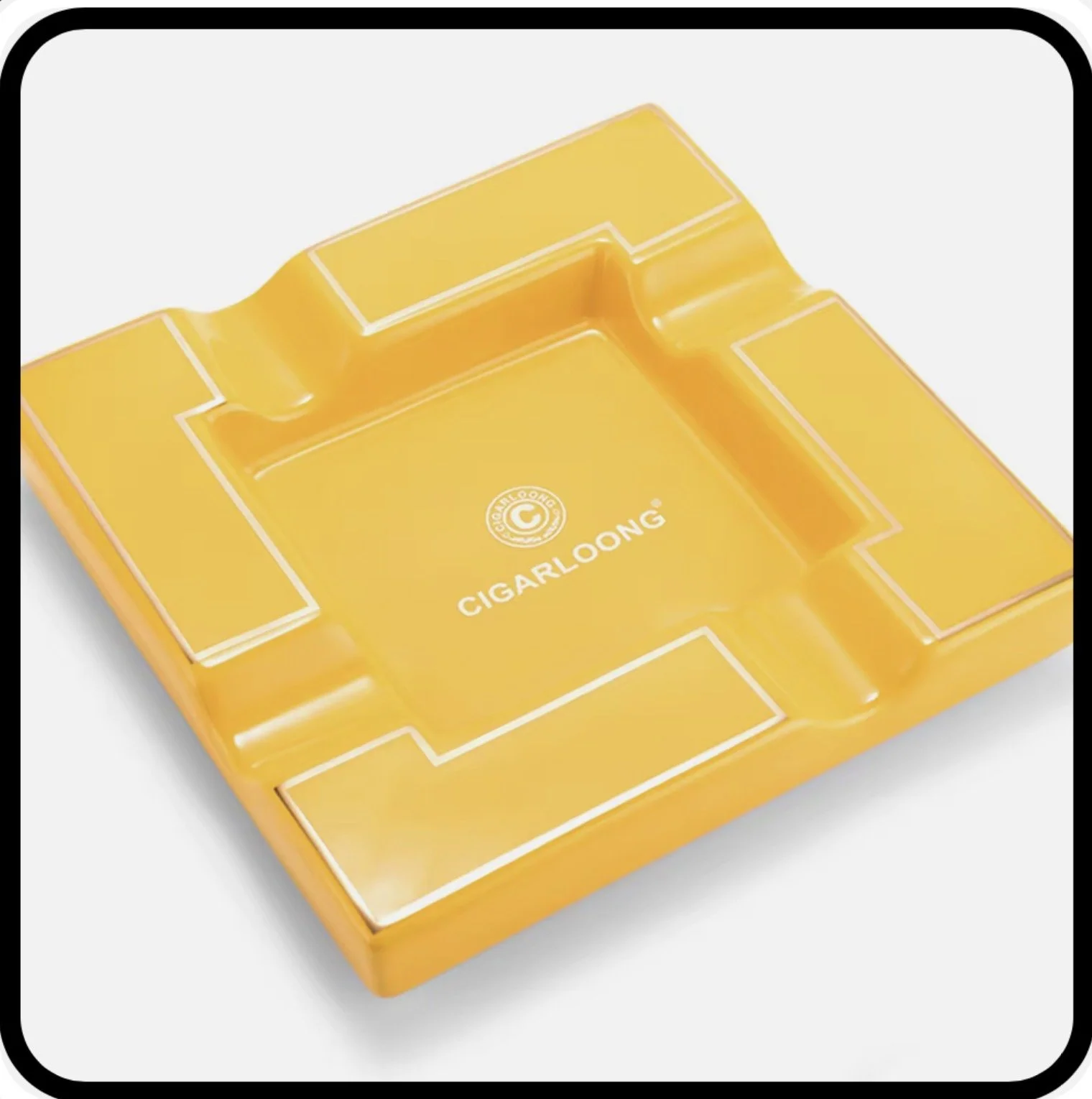 CIGARO Luxury 4 Slot Ash Tray Smoking Accessories Cigar Holder Ashtray square Ceramic Cigar Ashtray