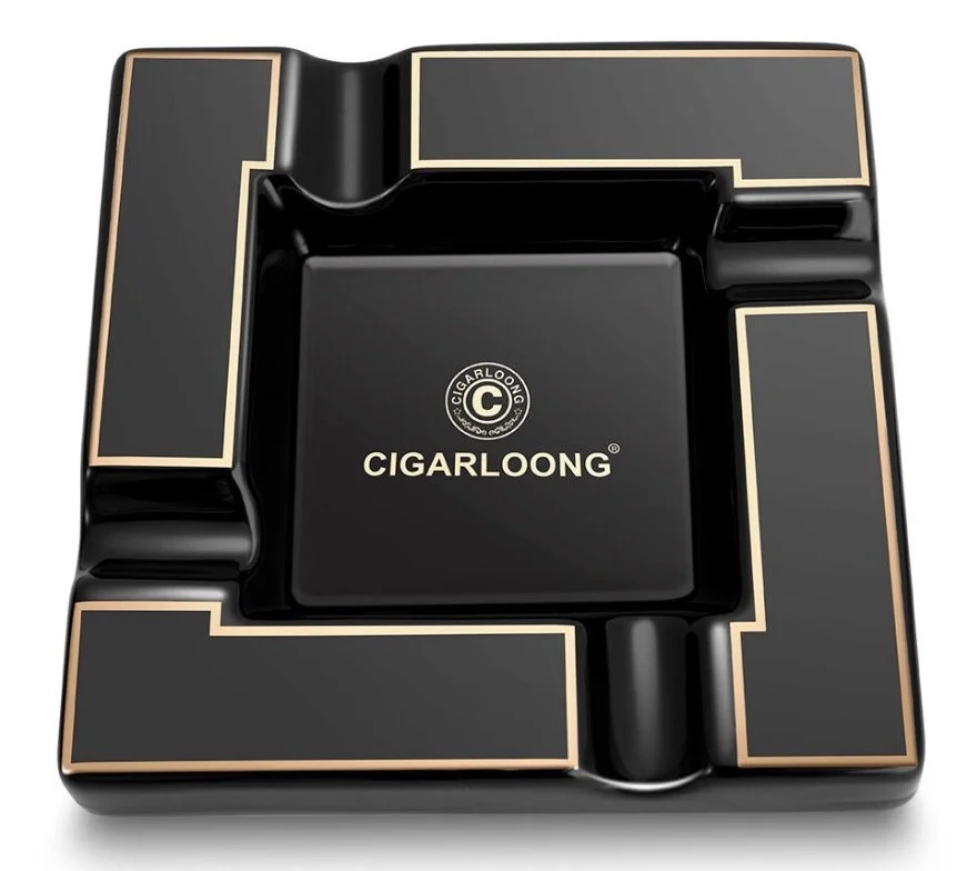 CIGARO Luxury 4 Slot Ash Tray Smoking Accessories Cigar Holder Ashtray square Ceramic Cigar Ashtray
