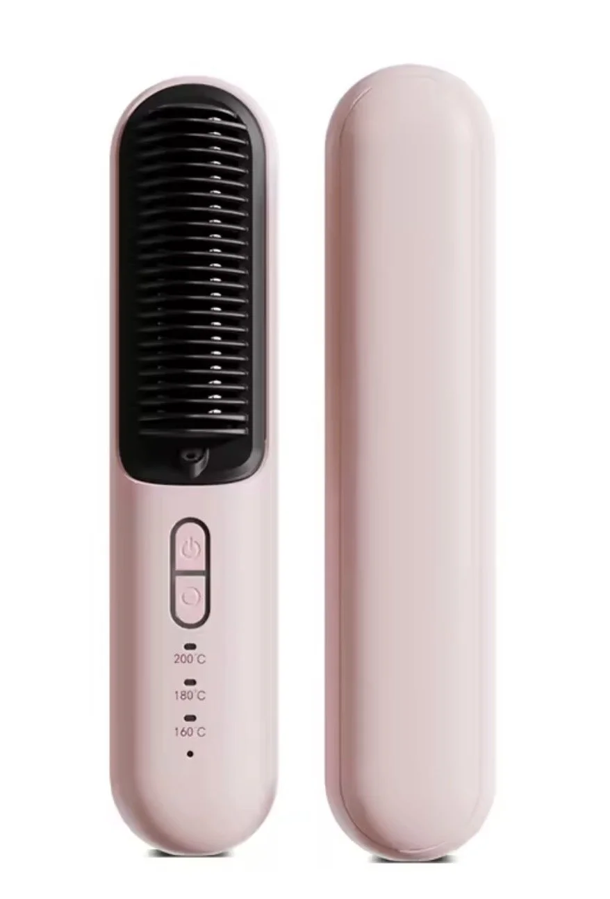 Cordless Hair Straightening Brush Comb Quickly Styling Hair Straight USB Recharge