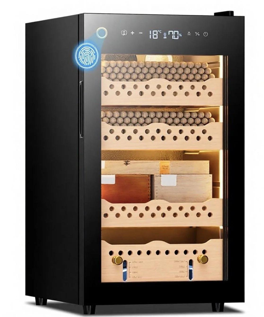 70C CIGARO Cabinet Storage Electronic Compressor Cooler Humidifier Cigars Display Cedar Wooden Cigar Humidor