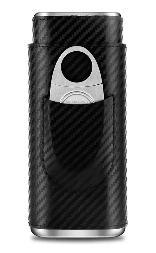 New Arrival Portable Men Gift Cigar Case Reusable 3 Cigars Capacity PU Leather