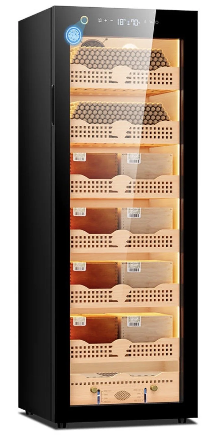 158C CIGARO Constant Temperature and Humidity Cigar Humidor Compressor Air-cooled Cedar Wood Frame Cigar Cabinet