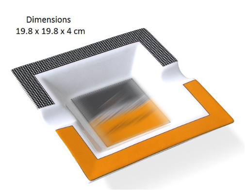 White & Yellow Black Ceramic Ashtray