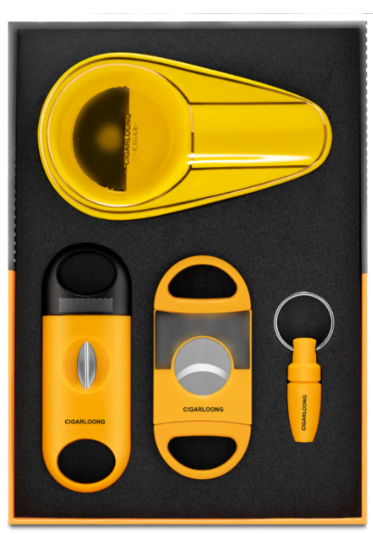 Portable Sharp Cutter V Cut Drill Set New Arrival Metal Ashtray for Travel-Wholesale Cigar Accessories Gift Box