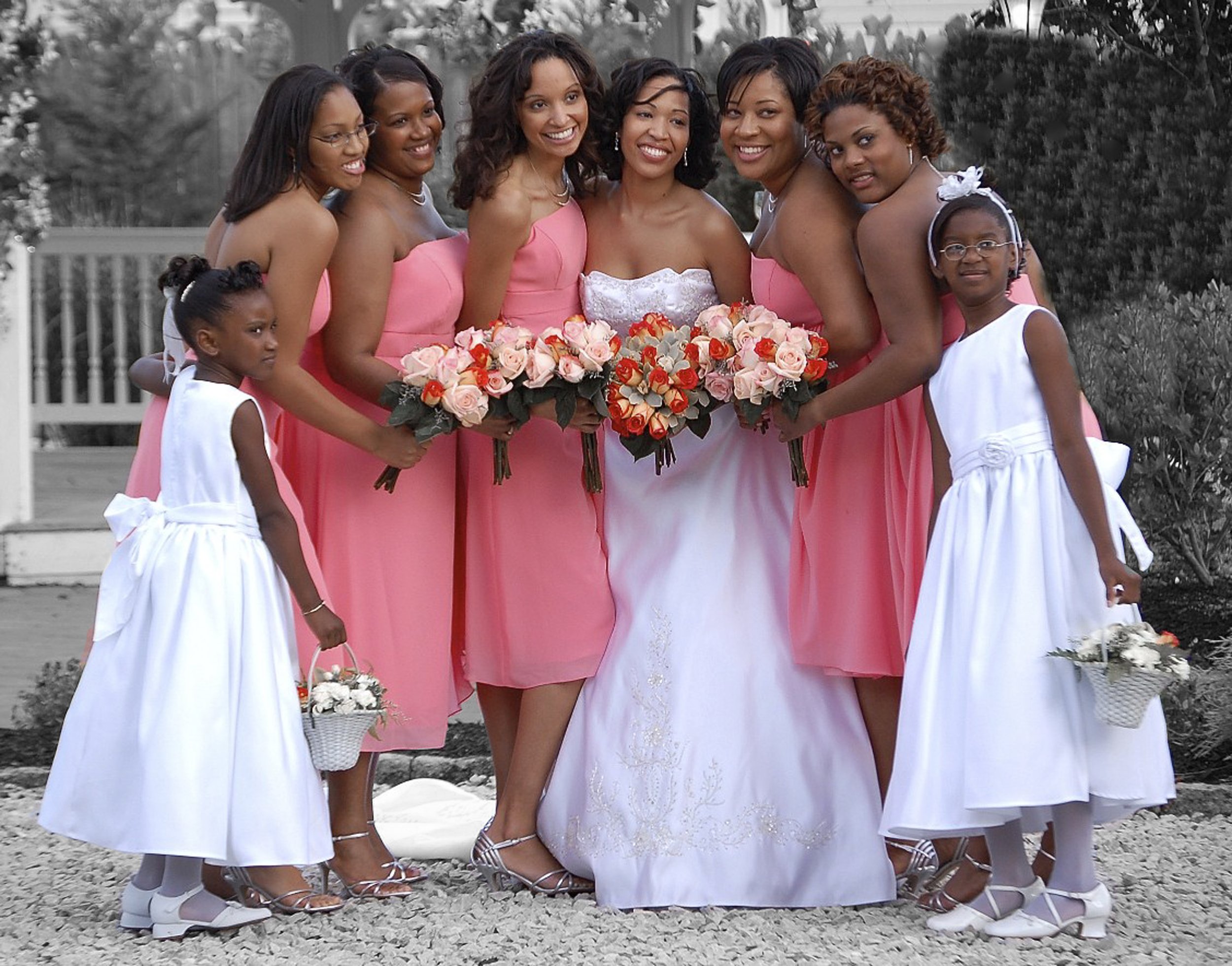 Nina and bridesmaids BW.jpg