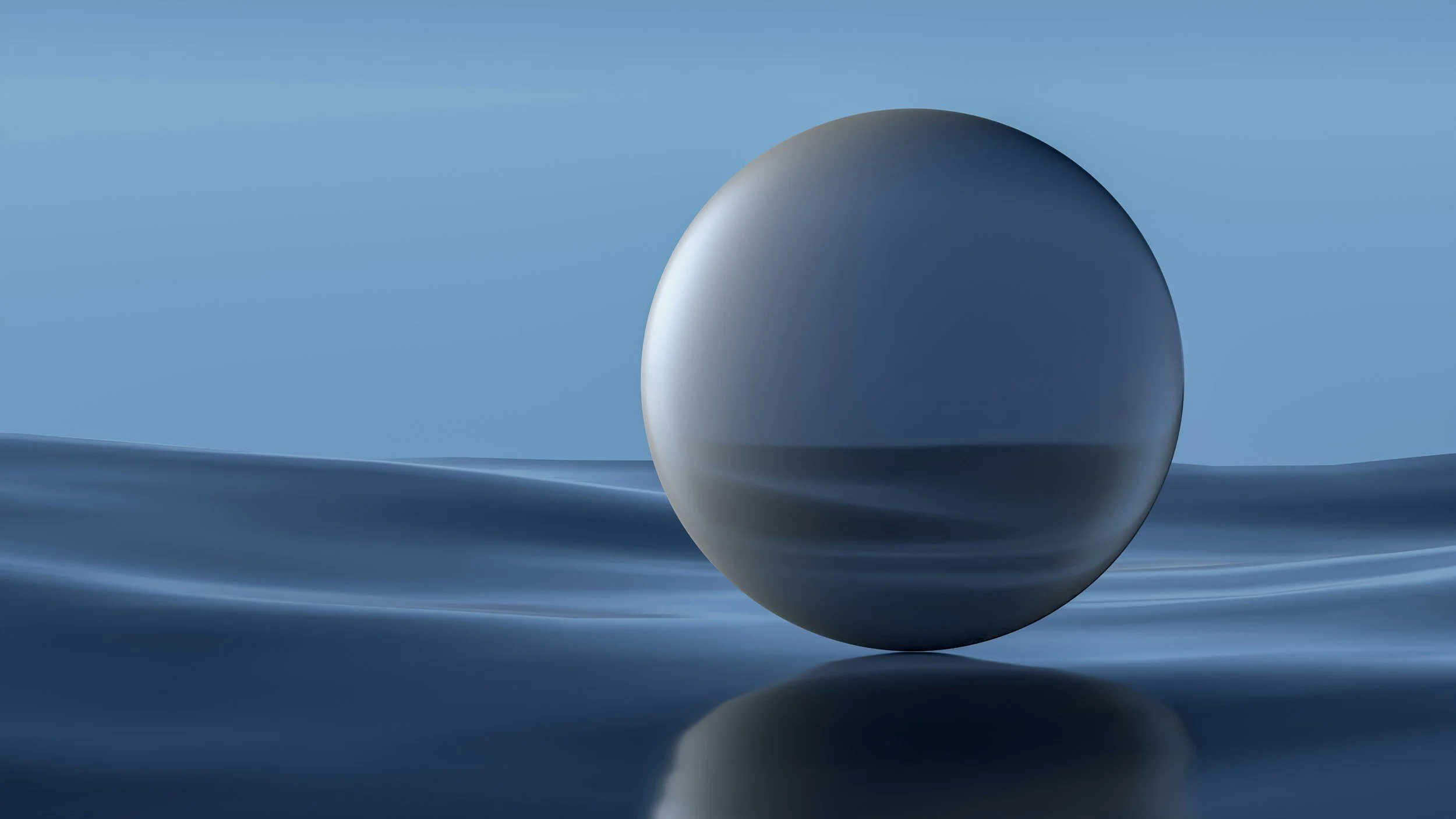 Blue sphere on wave