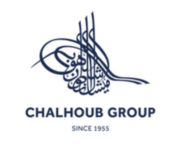 Stylized Islamic calligraphy logo with the text 'Chalhoub Group Since 1955' beneath it.