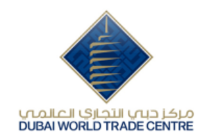 Logo of Dubai World Trade Centre with Arabic and English text