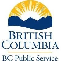 Logo of British Columbia's BC Public Service featuring a mountain landscape with a sunburst above