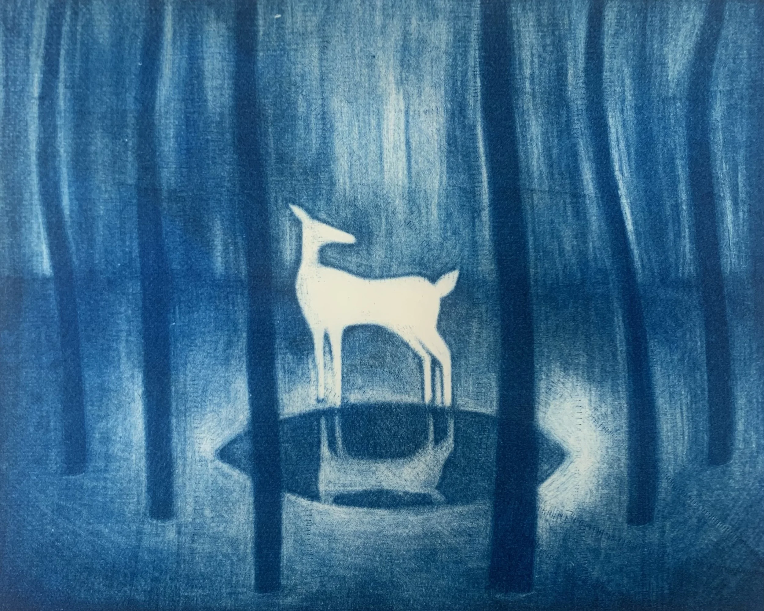 Solitude, 2024. 10x7.5 in, Mezzotint