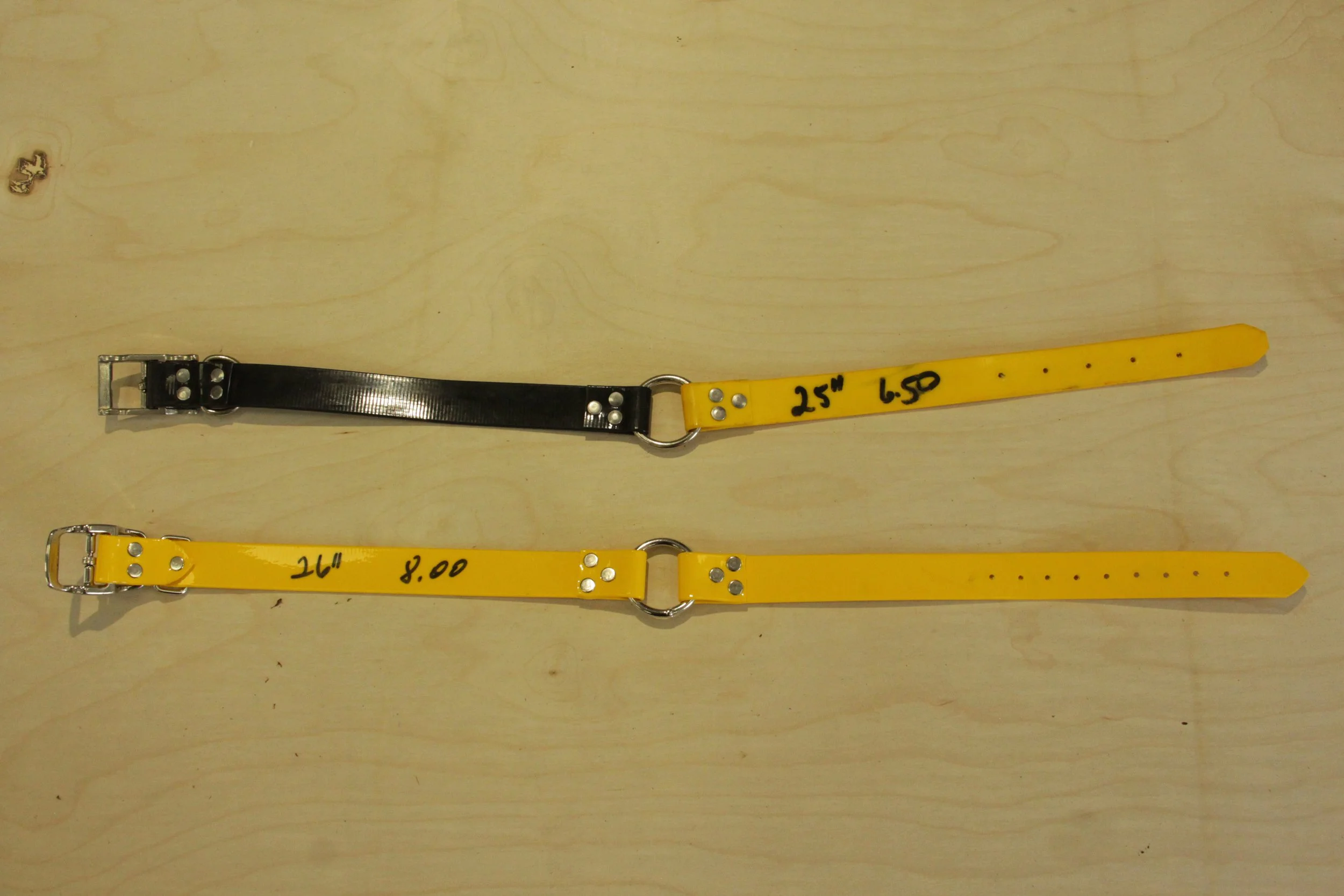 Overstock Black and Yellow 1" Biothane Collar