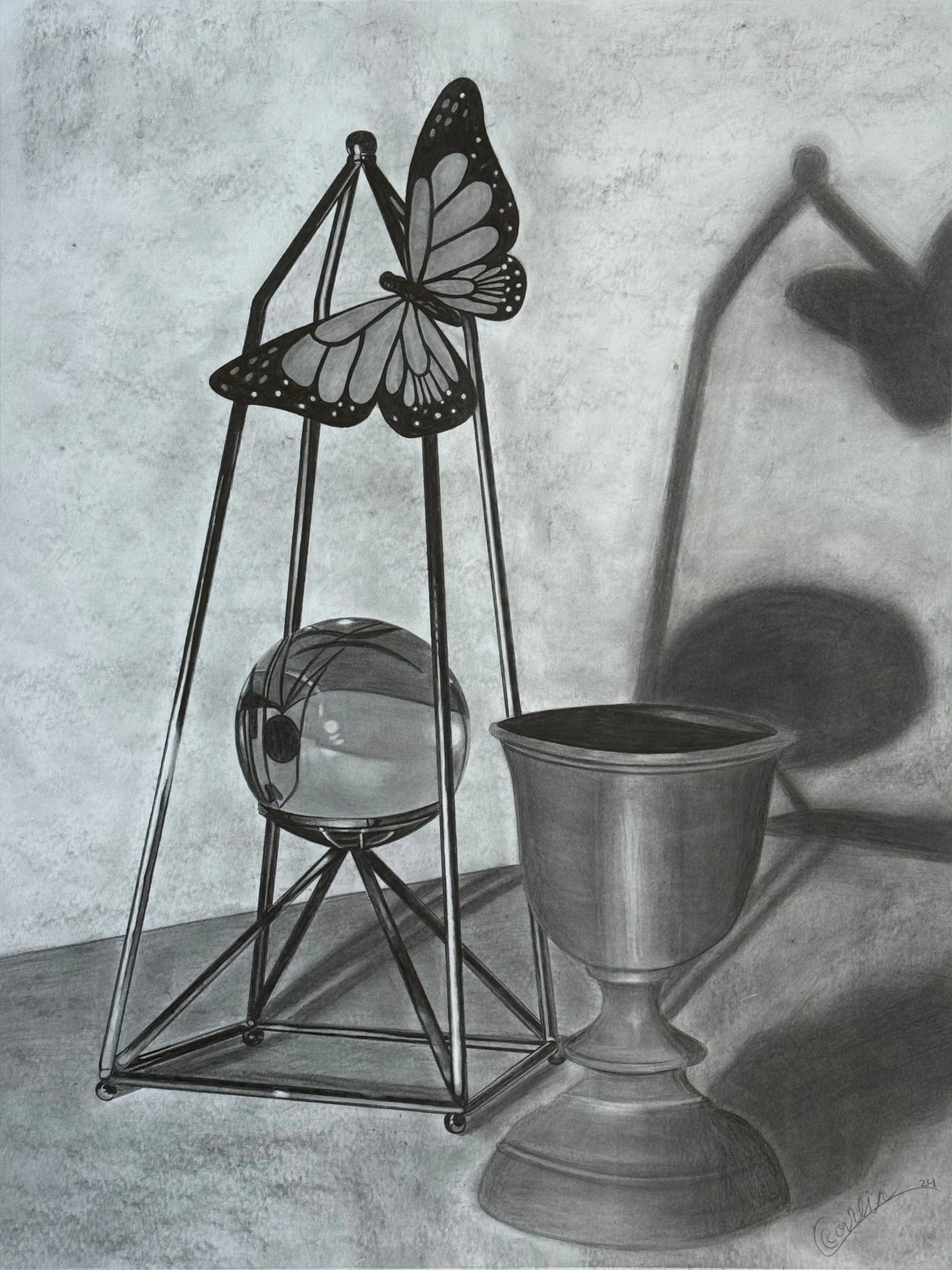 The Weight of Light, 2024, graphite on bristol paper, 18" x 24"