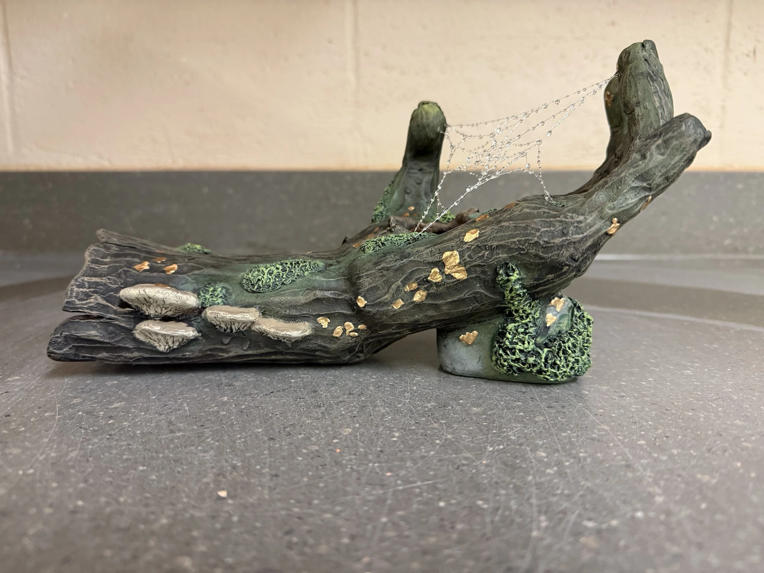 Hand That Holds, 2025, stoneware and scrylic paint, 6.5" x 10.5" x 5"