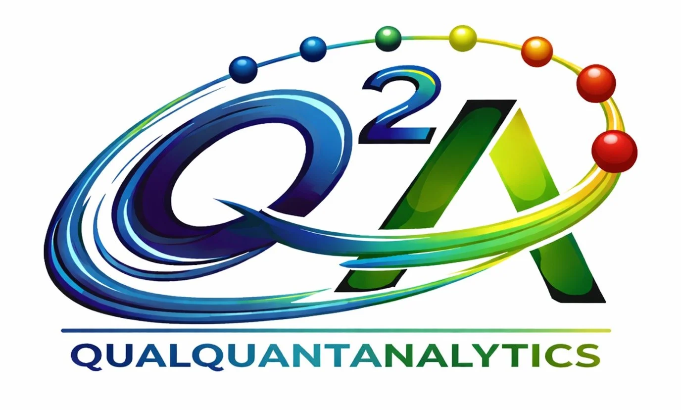 Colorful logo for Q2A Quantalytics featuring the stylized text 'Q2A' with orbiting spheres and the word 'QUANTALYTICS' underneath.