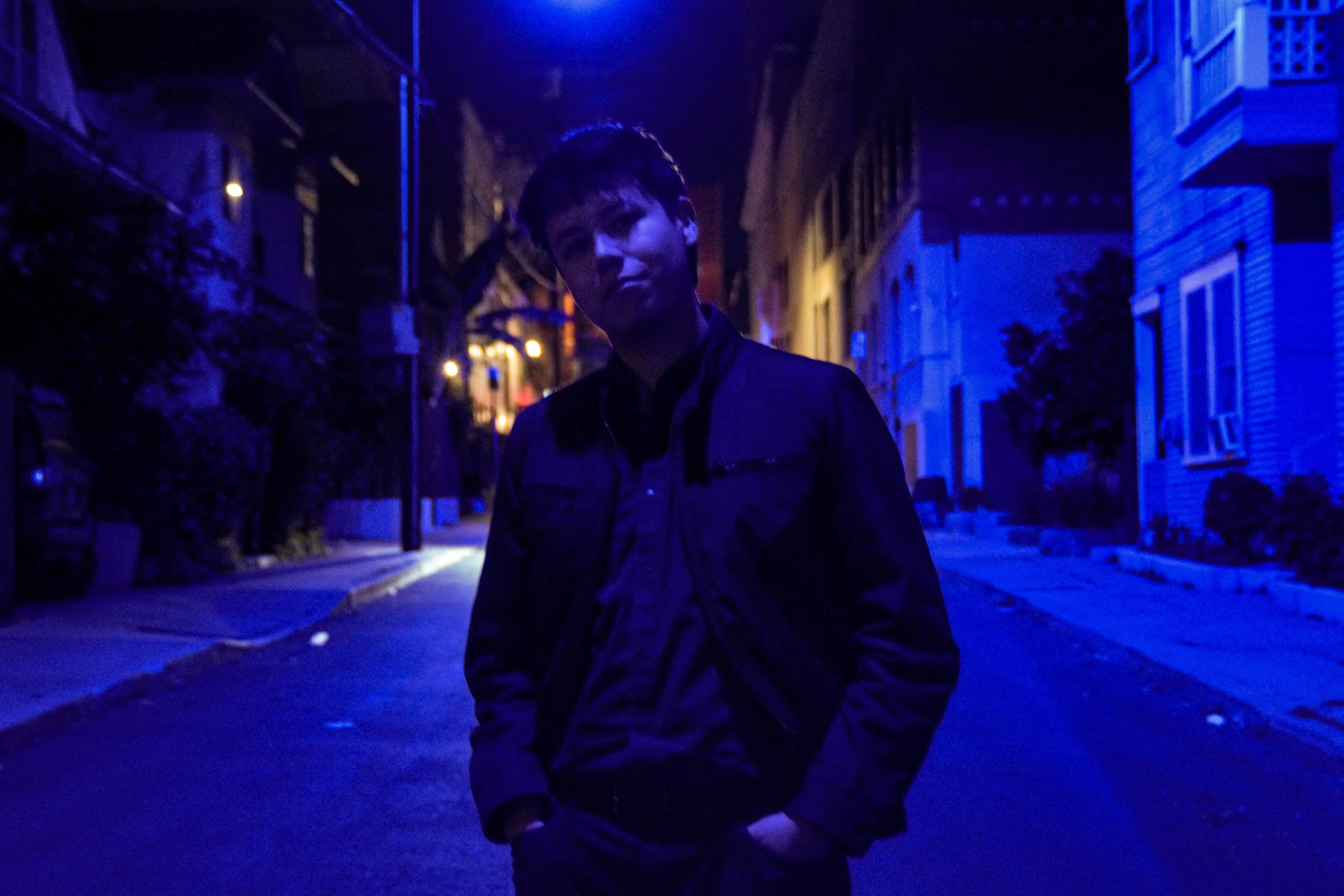 Andrew stands and poses for the perfect shot.