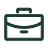 Simple green line drawing of a briefcase.