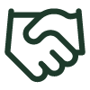 Icon of a handshake representing agreement or partnership