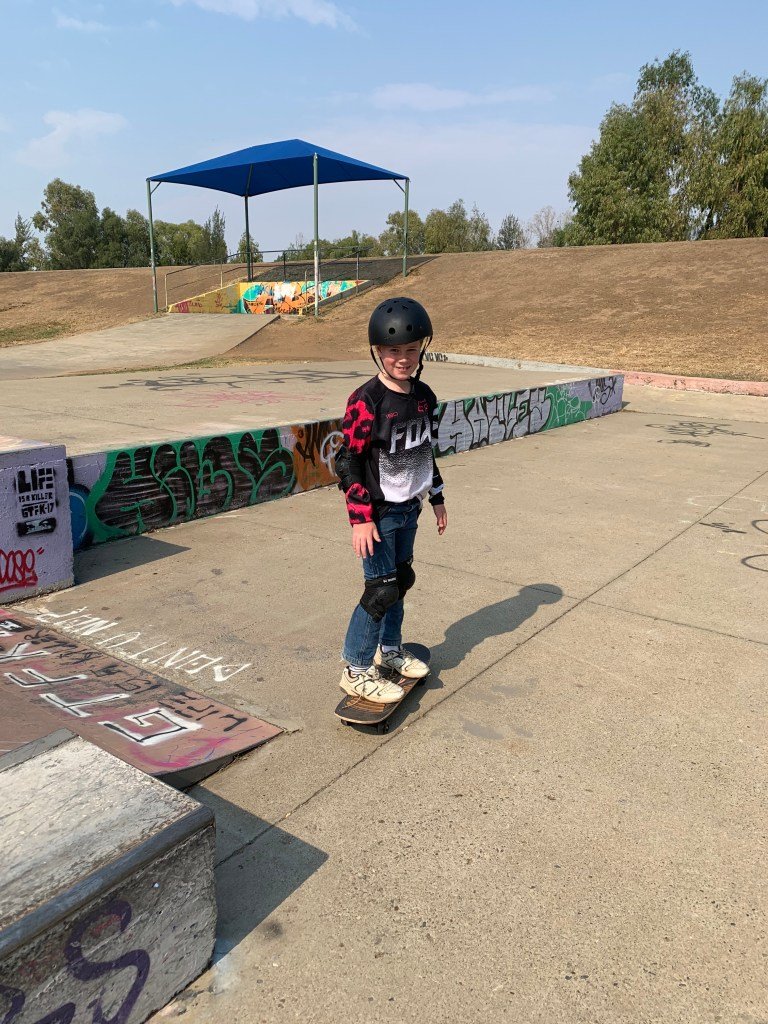 Ausflug in den Skatepark und ich musste natürlich auch mitmachen…