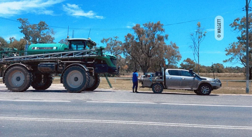 Walgett - Rowena im Sprühgerät (ungefähr 125km)