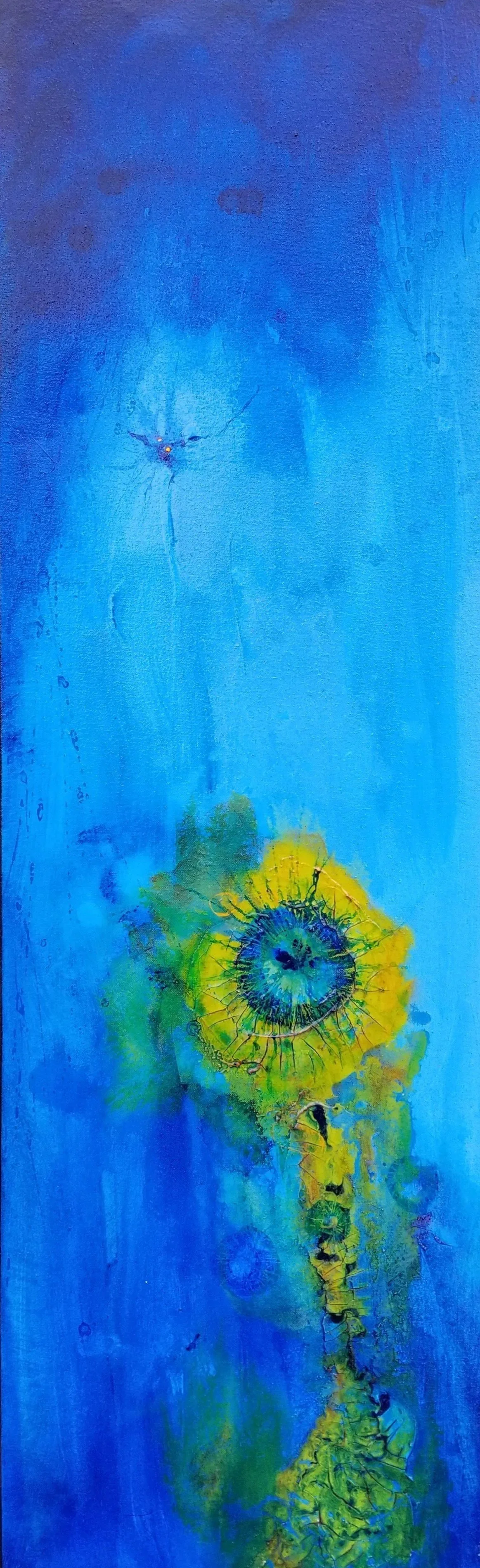 "quantum spring #5"
46" X 14"                                                          $1200
acrylic on canvas