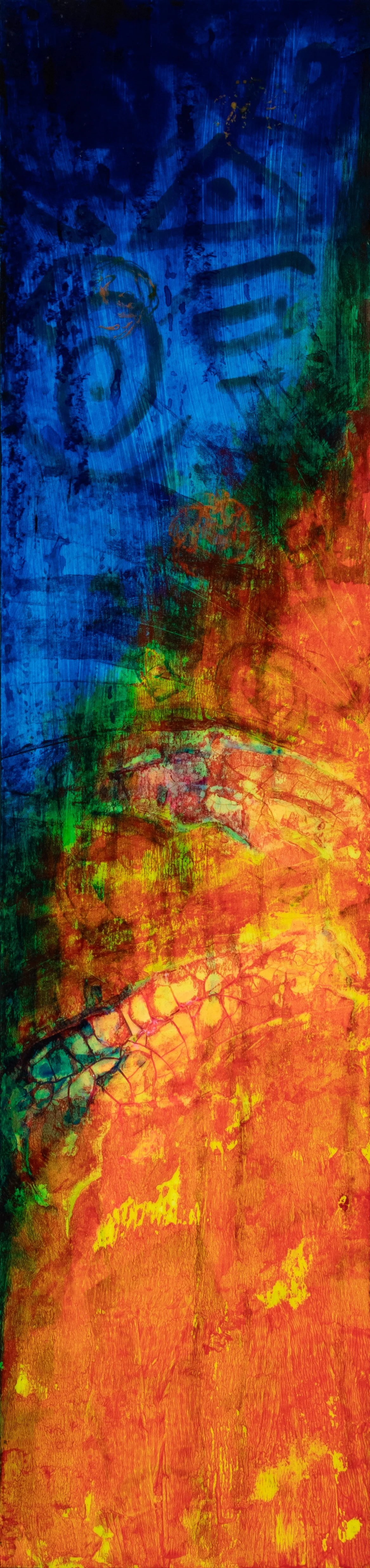 "yurei no yuuri #10"
 36" X 9"                                                             $650
acrylic on wood panel   