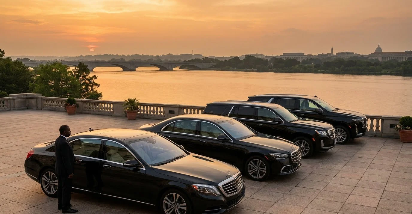 Capital Executive Car Services luxury vehicle fleet featuring executive sedans, SUVs, and sprinters for Washington DC airport transfers and corporate travel