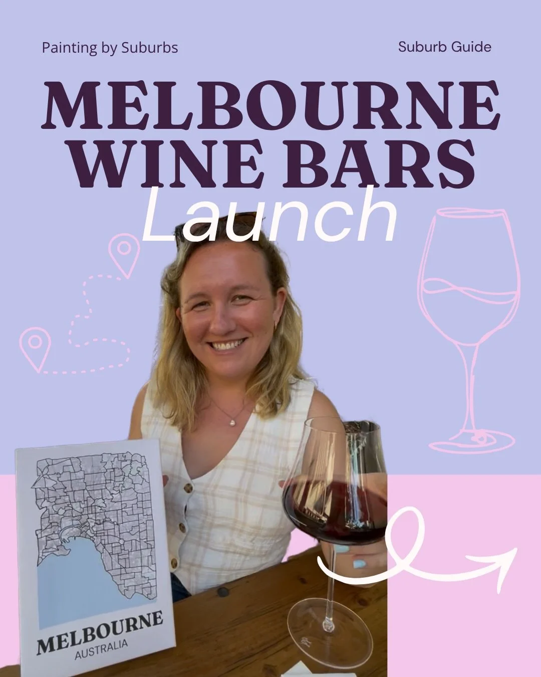 Melbourne has a wine bar in every suburb&hellip; now you have a reason to find them all. 🍷 

The wine bars suburb guide is here &mdash; paint your map as you go. 

Grab it with 10% off a map using code GUIDE10 

🔗 in bio