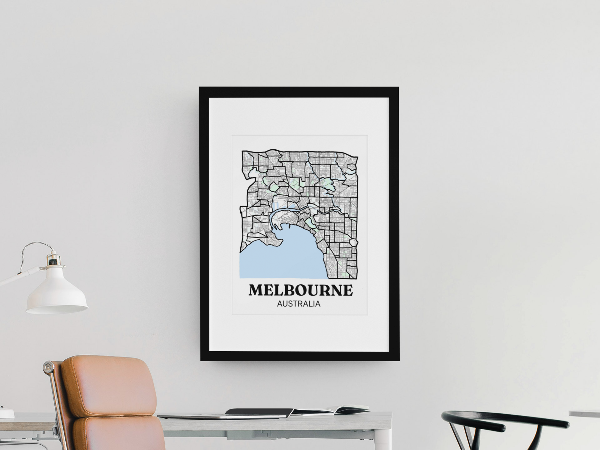 Framed Print Melbourne Map  — Inner Suburbs Edition