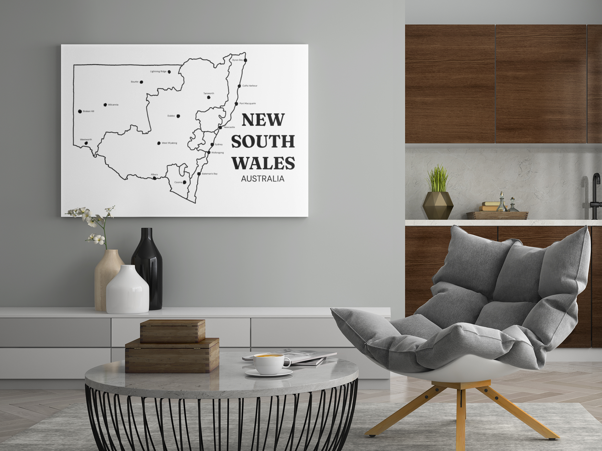 New South Wales Canvas - Large Regions